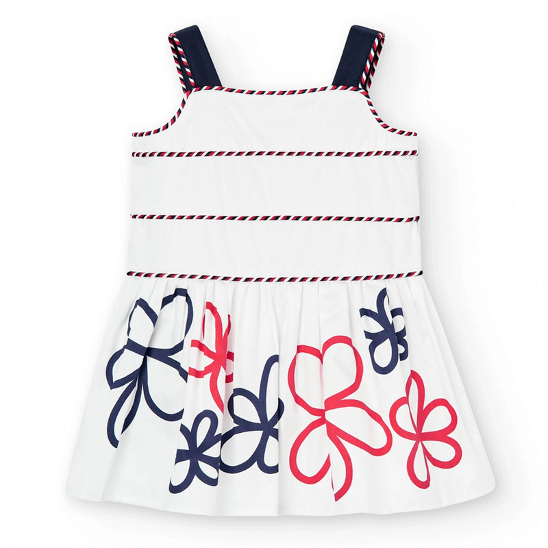 پیراهن بدون آستین یقه باز دخترانه مدل 706160 پاپیون (۹ ماه)