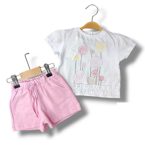 ست تیشرت شلوارک راحتی دخترانه چیکوبی (۱۲-۱۸ ماه)