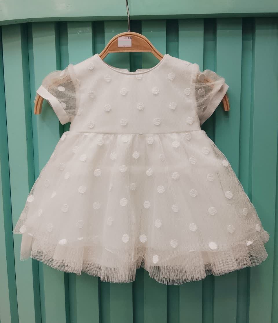 پیراهن بدون آستین یقه گرد دخترانه (۴ تا۶ ماه)