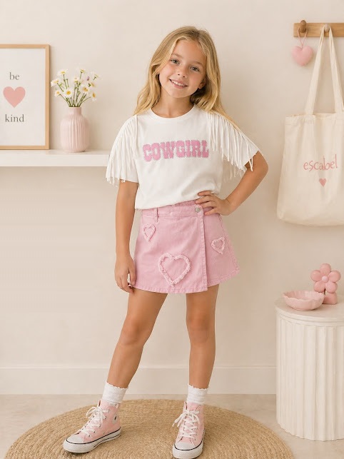 تیشرت دخترانه طرح Cowgirle ترک Escabel سایز ۵ تا ۹ سال
